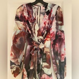 NWT Express Floral long sleeve mini dress